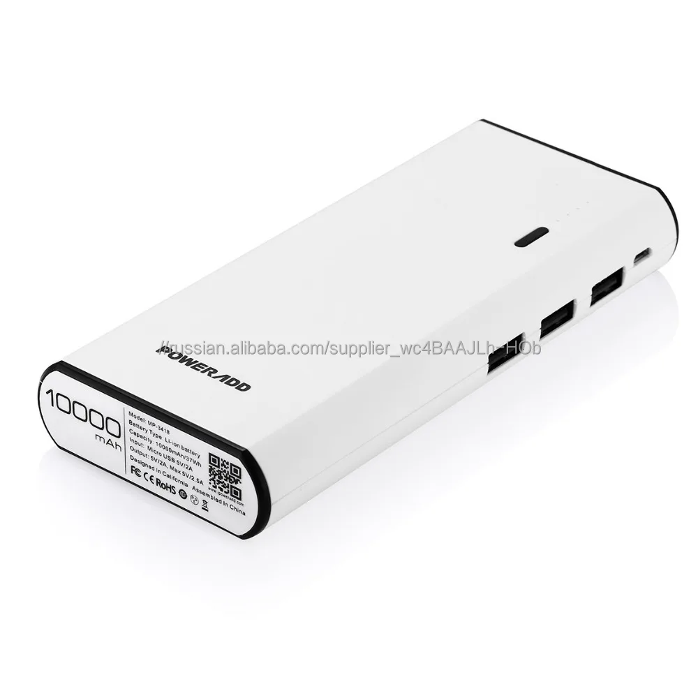 Poweradd оптовая Li-ion10000mAh Портативный банк силы Внешнее Зарядное Устройство