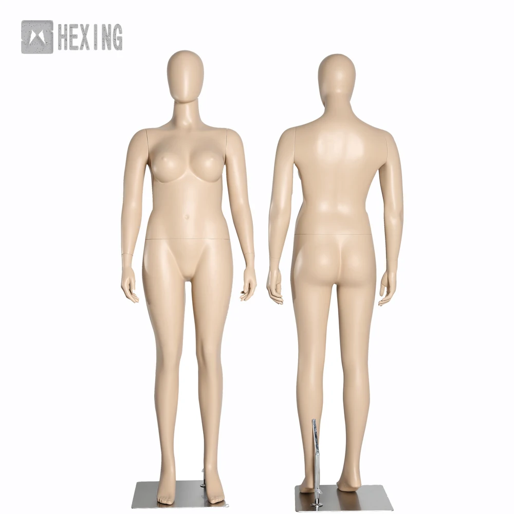 2021 New Fashion Factory Price Fiberglass Window Display Full Body Standing Female Fat Mannequin