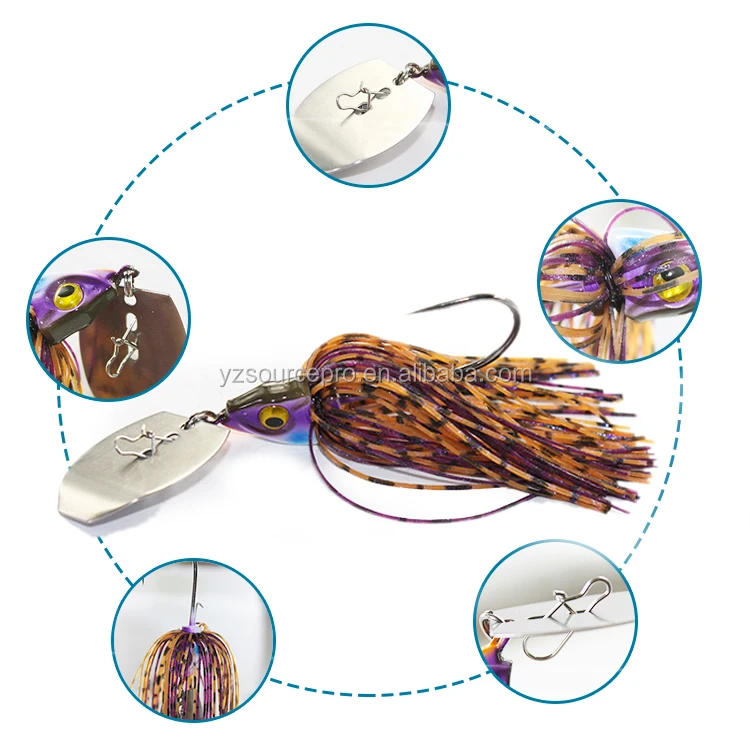 38TBJH-10 fishing tungsten blade jig with 3/0 hook 3/8 oz. (10.6g) black color 1pk