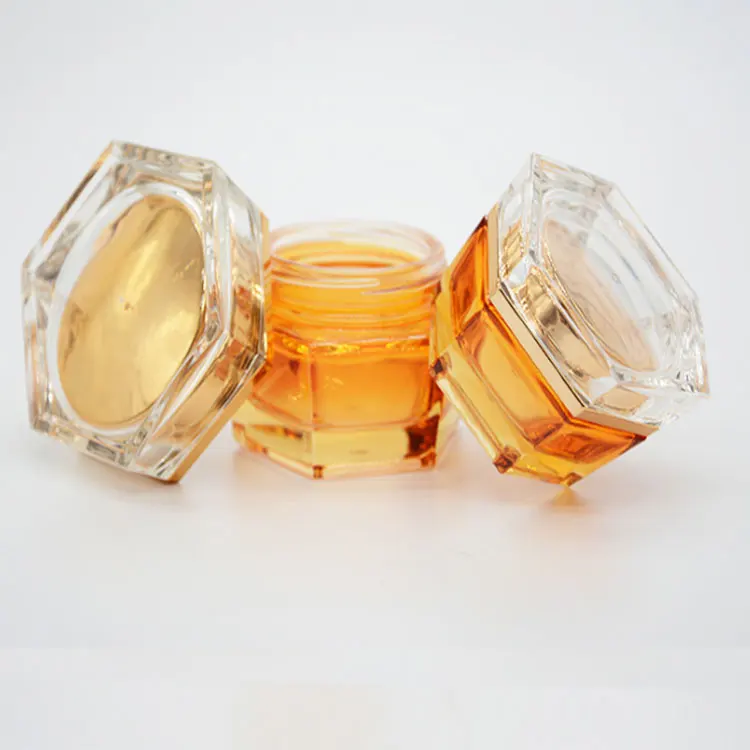 Luxury Cosmetic Glass Jar 30g Good Reputation High Quality Luxury Glass Face Cream Jars six-angle jar for cosmetics