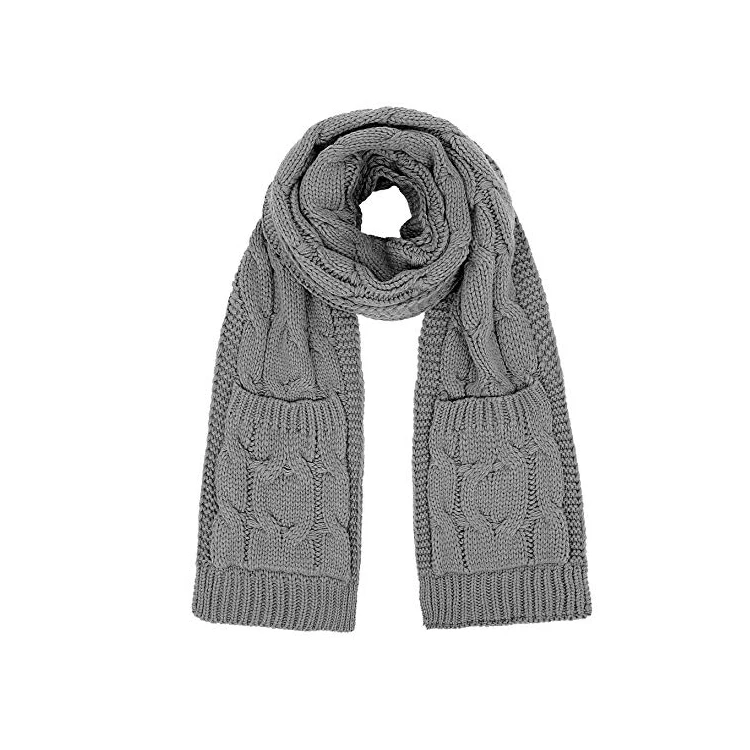 Warm Winter Knit Pom Pom Beanie Hat and Scarf Set, 2-Pieces Winter Knitted Set for Men and Women