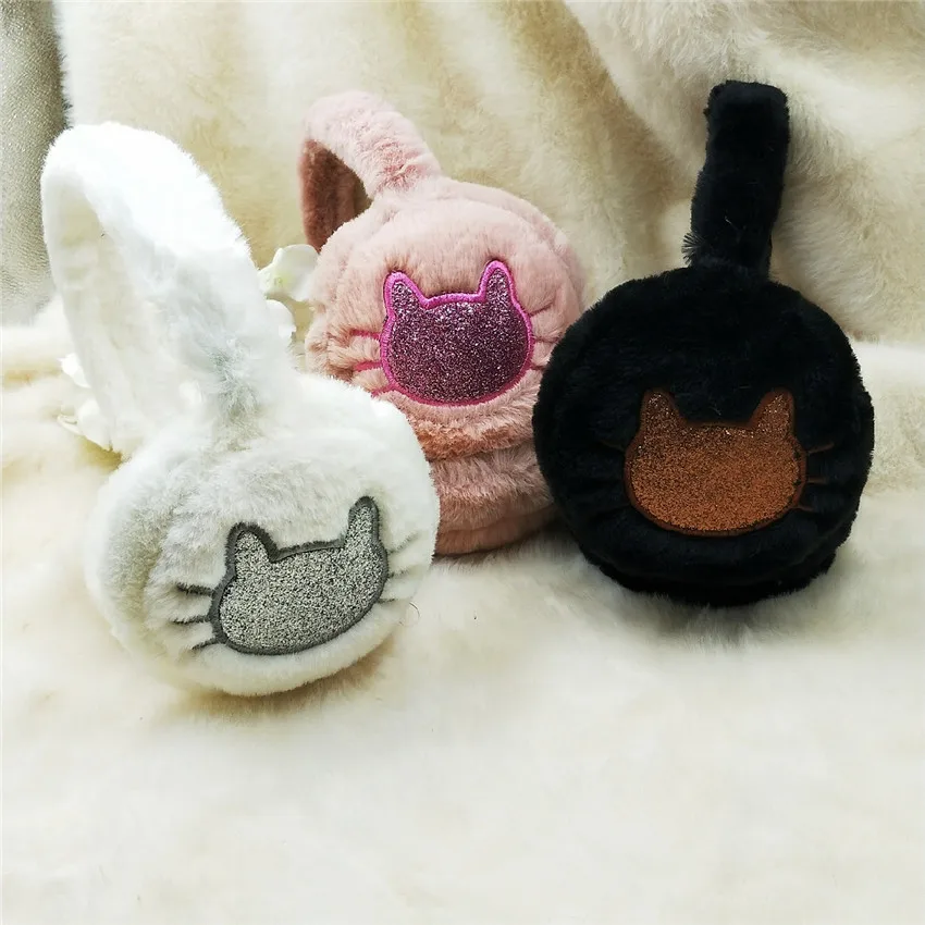 New Winter Warm Earmuffs Cute Cat Earmuffs Wholesale Girls Winter Outdoor Windproof Ear Muffs Warm