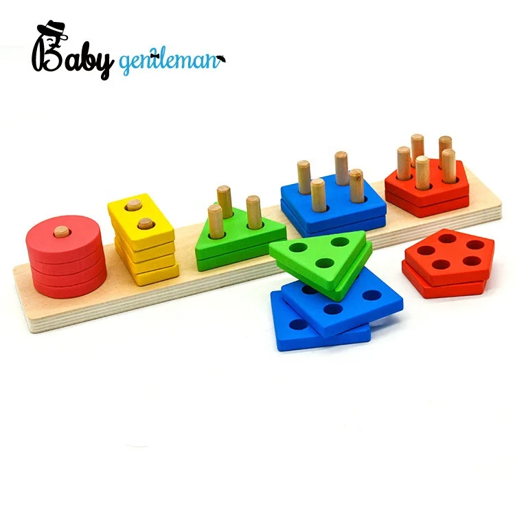 Lowest price educational wooden geometric blocks for children Z13052D