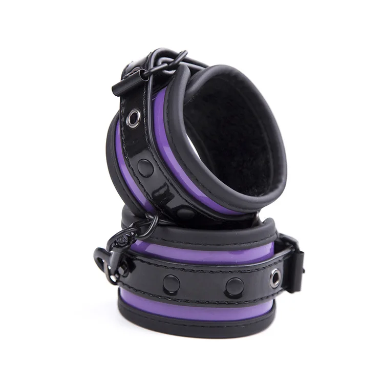 Leather Plush Handcuff  BDSM Wrist Slave Adult Sex Toy For Bondage