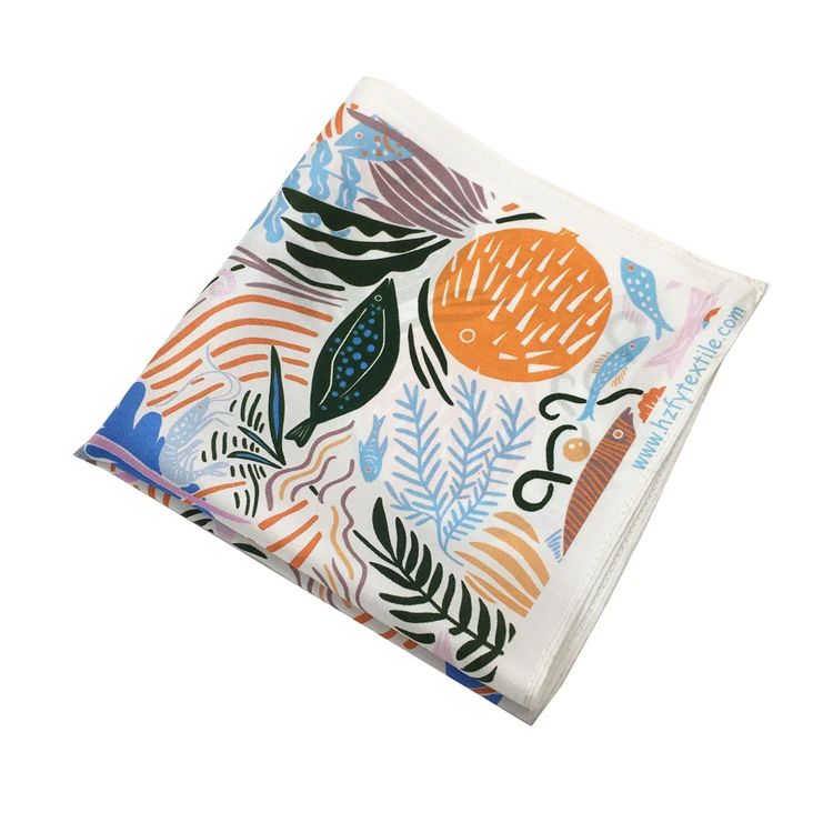 Customized high quality print fabric 50x50 silk scarf malaysia