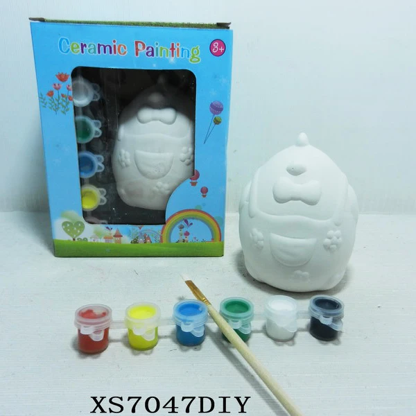 Home decoration DIY uncoated ceramic animal figurines to paint