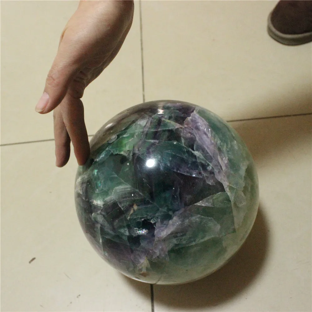 200mm natural large rainbow fluorite stone sphere ball