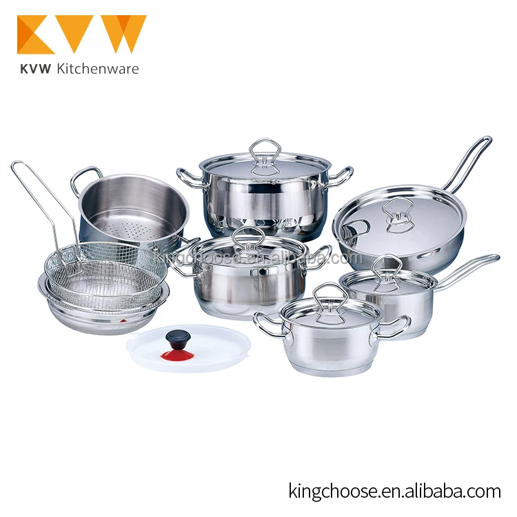 China manufacturer low price stainless steel amc cookware list for dinner set