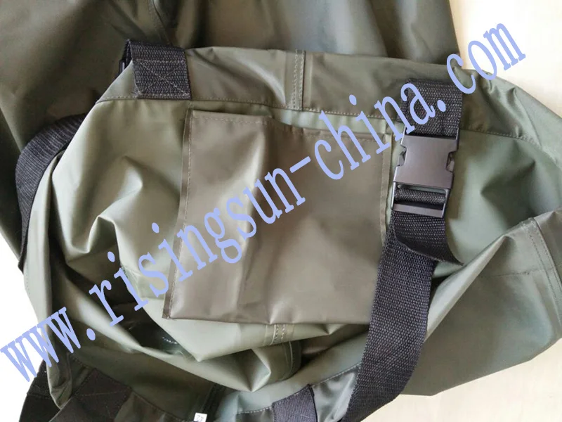 Risingsun Waterproof Nylon PVC coma Wader Women Fishing Wader Suspender with PVC Fishing Boots Adult Sportswear