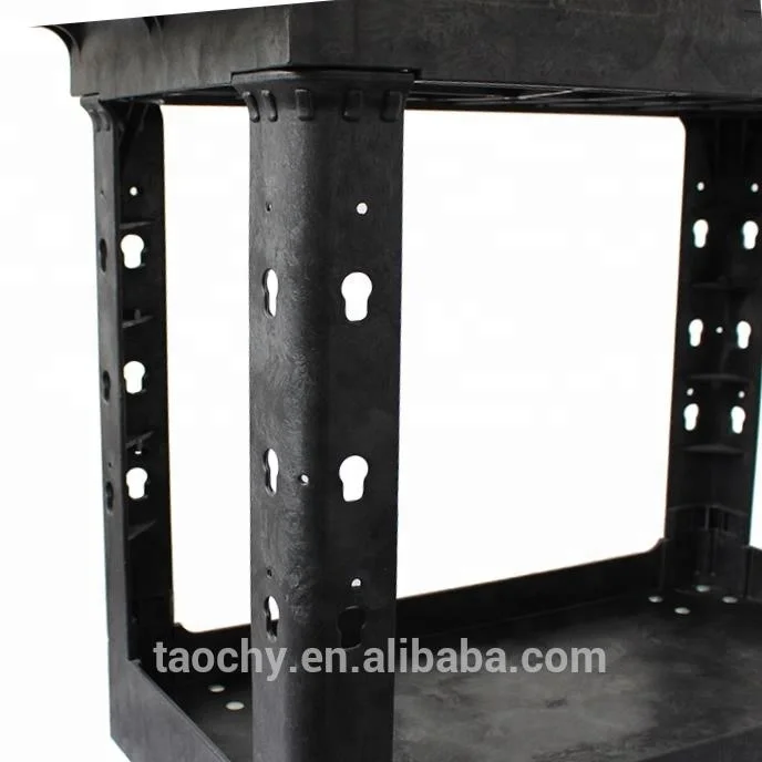 Two tray handle plastic service trolley cart Utility cart