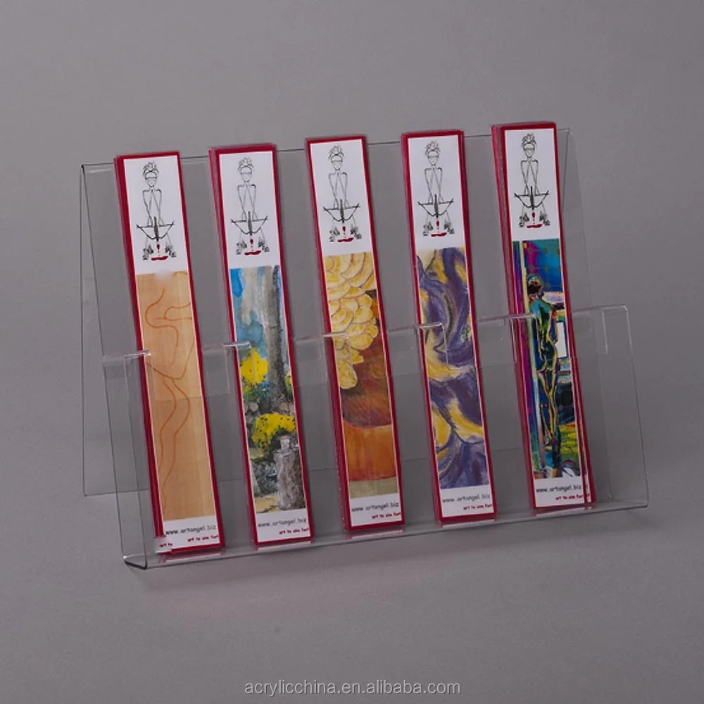 New products clear acrylic conomy bookmark display stands , plastic bookmark holder