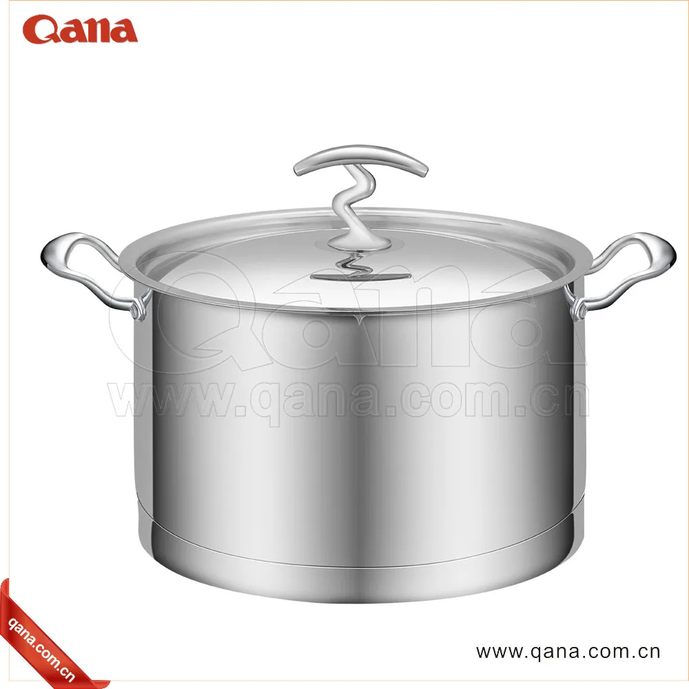 QANA Factory Wholesale OEM Stainless Steel kitchen accessory induction Cookware Set soup stock cooking pot fry pan nonstick