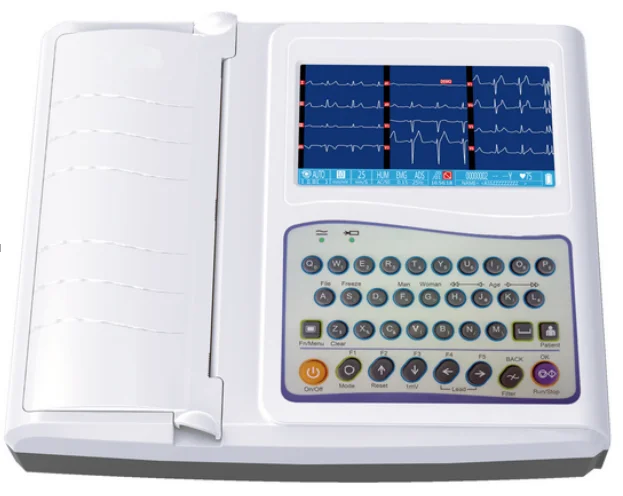 Электрокардиограф ECG SUN-8121 CE ISO, 12 каналов, 12 свинцовых li-ion, оборудование для патологического анализа, электричество