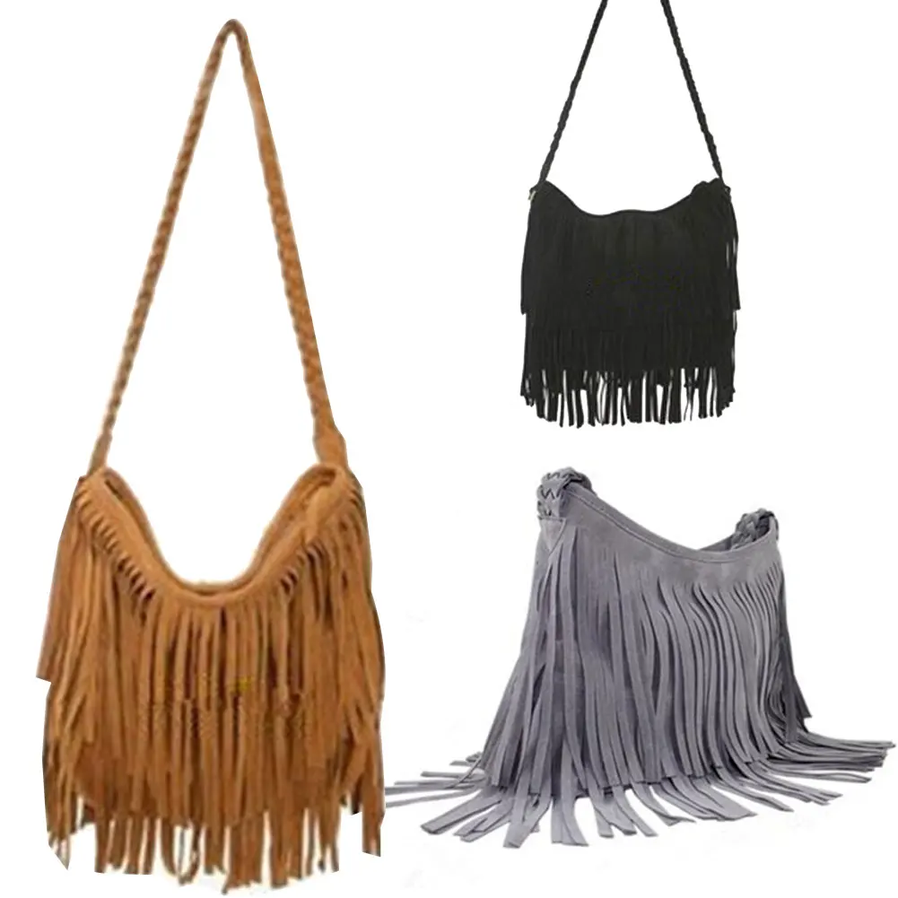 Whole Fashion Women S Suede Weave Tassel Shoulder Bag Messenger Bag Purse Handbag Quality Red Directly From China Usb Suppliers Features Material Faux Suede Weight 0 25kg Use One Shoulder