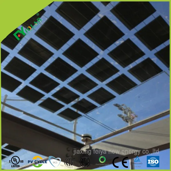 BIPV double solar glass transparent solar panel pv module for roof