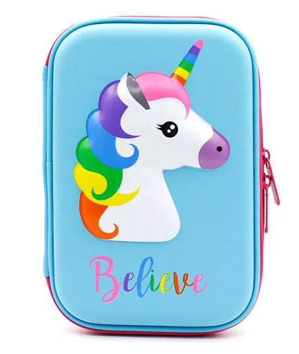 
Big Capacity Unicorn Pencil Case with Zipper for School Kids 