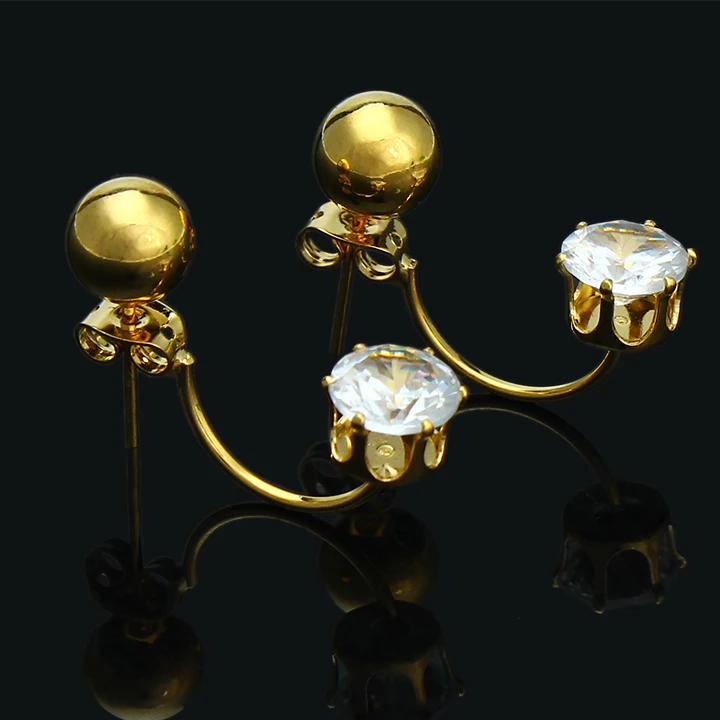 
fashion design 18k gold plated earrings tops 