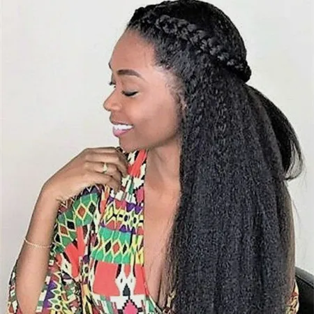 
silk base Kinky Straight Human Hair Wig Peruvian Virgin remy Hair full lace wig 