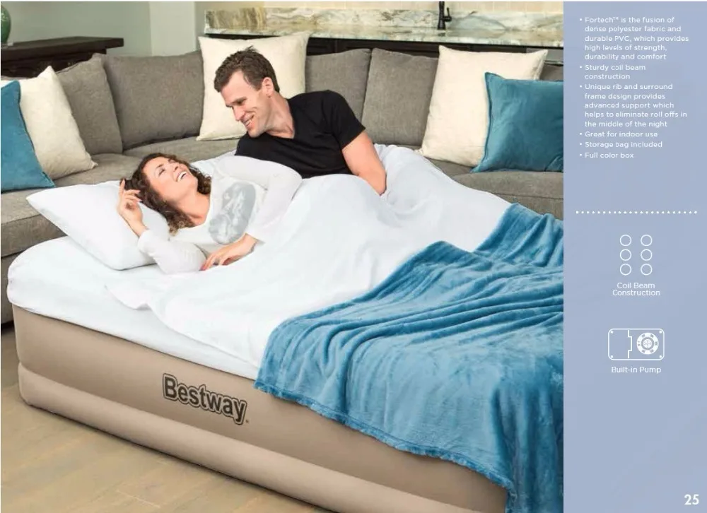 Bestway 69017 высококачественный двойной воздушный матрас со встроенным электрическим насосом