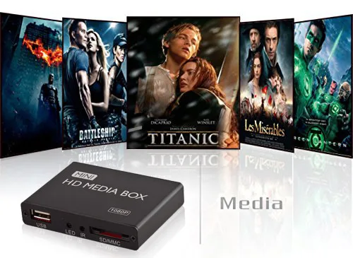 Full HD 1080P movie box TV, USB / SD card auto play ad player