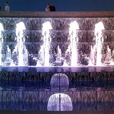 Magic faucet gushing water flow swimming pool waterfall water fountain