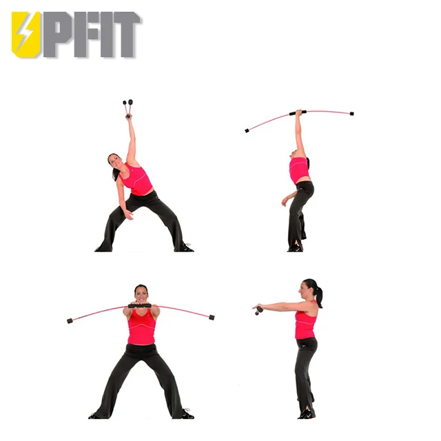 Promotional Popular Aerobic Fiberglass Flex Bar Fitness Body Bar Swing Stick Multi Color Glassfiber Aerobic Flex Bar