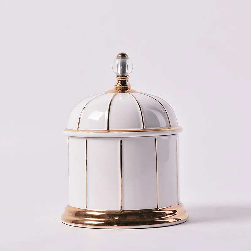 New products luxury antique porcelain mason spice crystal elegant cosmetics jars large storage jar with lid