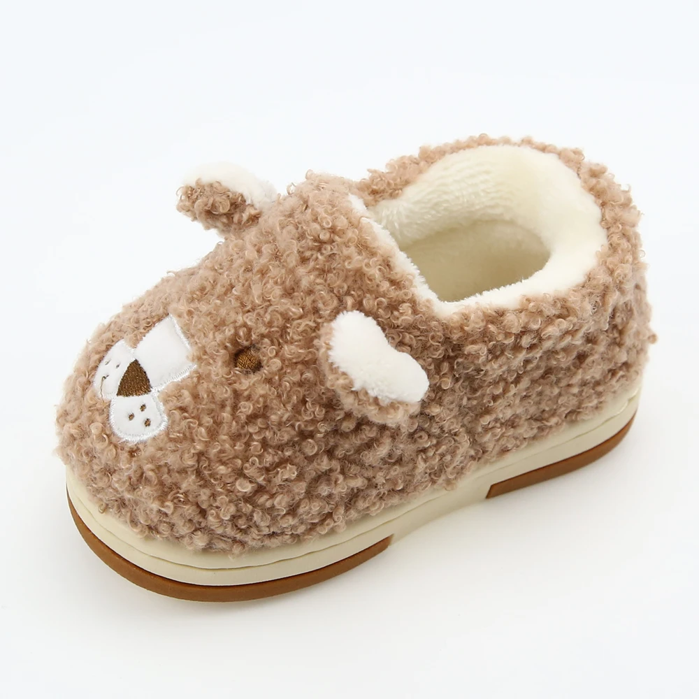 
AIYTON baby winter 3D dog indoor plush slippers 