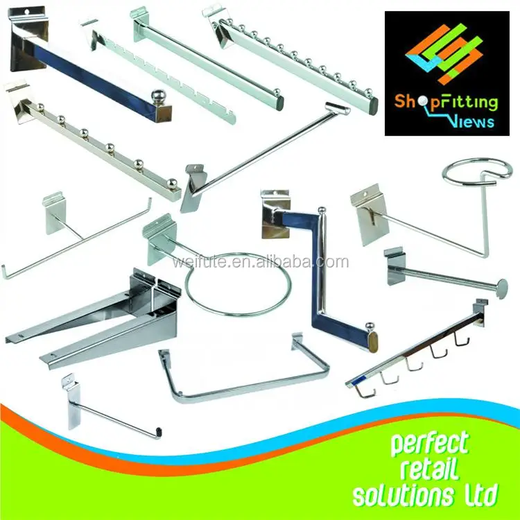 
Slatwall Hooks Chrome Peg Slat Wall Retail Display Metal Hook 