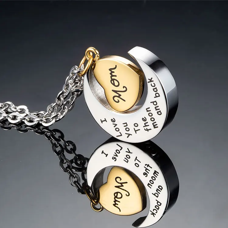 I Love You to the Moon and Back Cremation Pendant Necklace