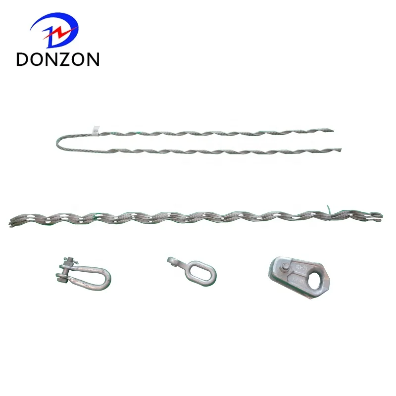 Preformed guy wire grip dead end clamp Dead-End Helical Tension set