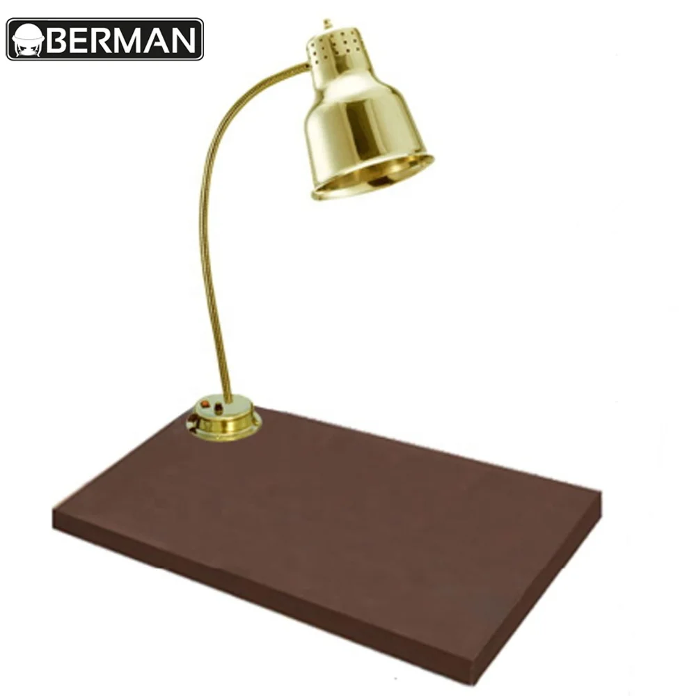 Modern battery powered marble base table top catering food warmer lamp, electric food warming lamp