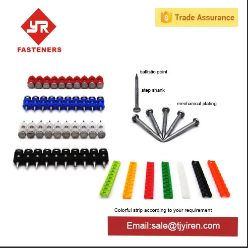 Collated Gas Drive Pins Drywall Black Strip Concrete Nails
