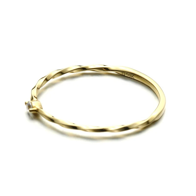 
New Twisted 100% Authentic Solid 10K Yellow Jewelry Simple Gold Ring Designs Available Fast Shipping 2pcs A Lot 