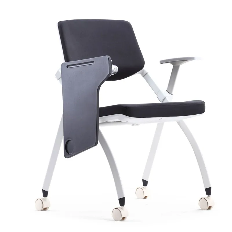 PP School folding seat classroom student training chair with writing table pad