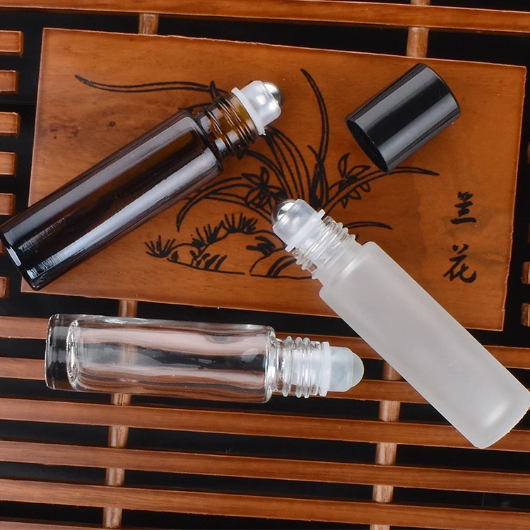 High quality custom wholesale 5ml custom amber perfume roller ball bottle