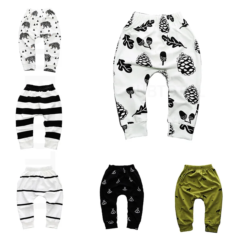 
INS Spring Autumn Hot Selling Cotton Baby Boy Girl Harem Trousers Printed Infant Clothing Toddler Clohth Leisure Harem Pants 