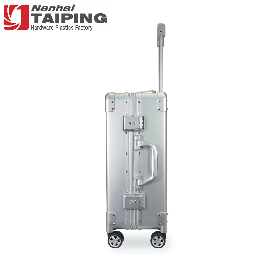 silver Aluminum travel Trolley case Maleta De Case Hardshell Suitcase With Four Wheels