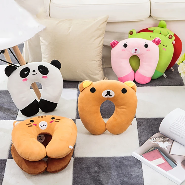 U shaped cute designs animal shaped slow rebound cartoon soft neck travel pillow