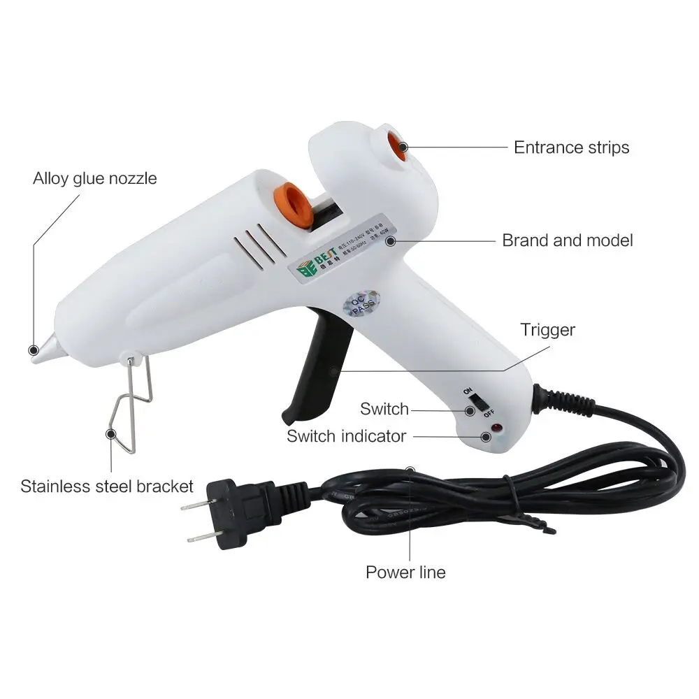 EU Use 7mm Glue Sticks Optional Base High Temp Heater Melt a Hot Glue Gun 20W 40W Repair Tool Heat Gun