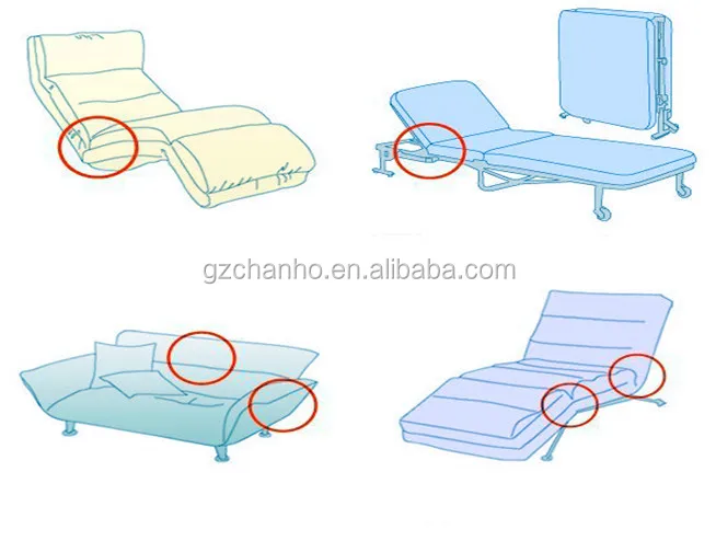 Lounger Sofa Metal Round Tube Adjustable Hinge