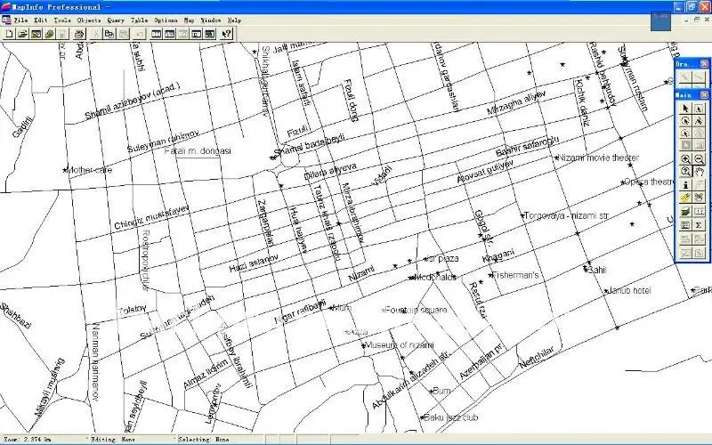 Цифровая электронная карта MapInfo из Азербайджана