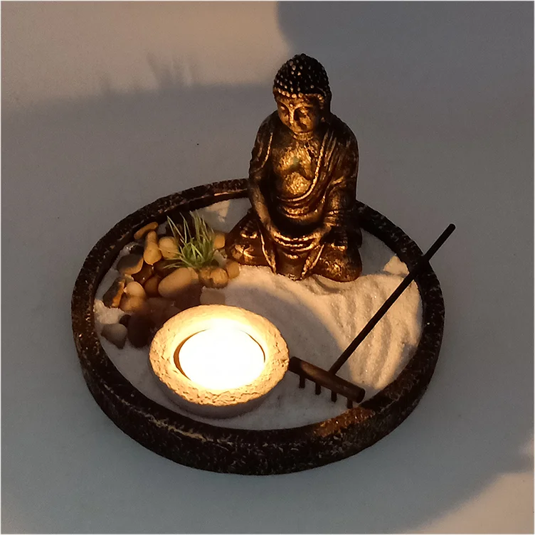 
Wholesale sand box zen garden incense purple buddha statue 