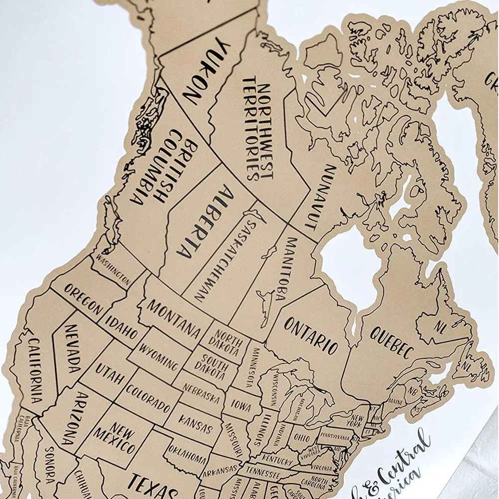 
Detailed small travel scratch off map gift 