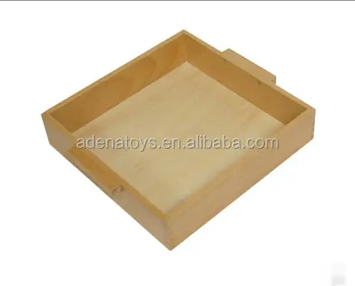 Деревянная игрушка из материала Монтессори, Обучающие игрушки Монтессори в Китае-поднос для 9 деревянных тысяч кубиков