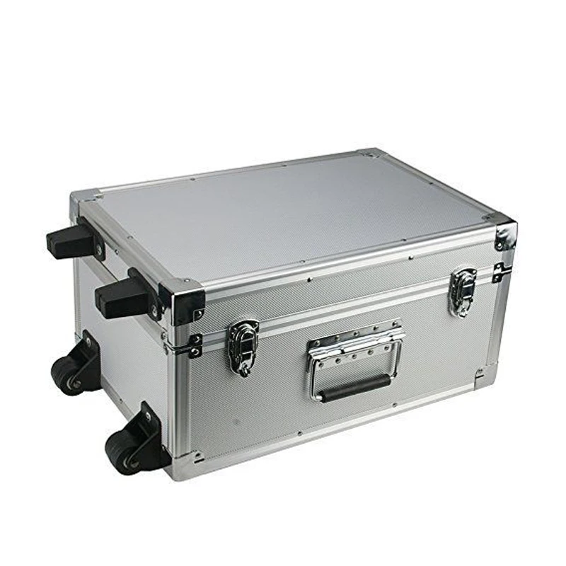 17.3 x 11.7 x 8.6 Inches Silver Case Aluminum Hard Case with Wheels