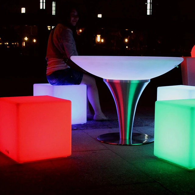 Водонепроницаемое наружное парковое пластиковое сиденье со светодиодной подсветкой 50 см