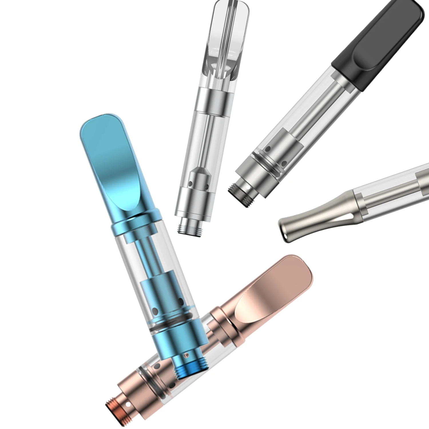 
Cart Round/Flat Drip Tips 510 Thread Refillable Cartridges 0.5/1ml Thick Cbd Oil Vape Pod 