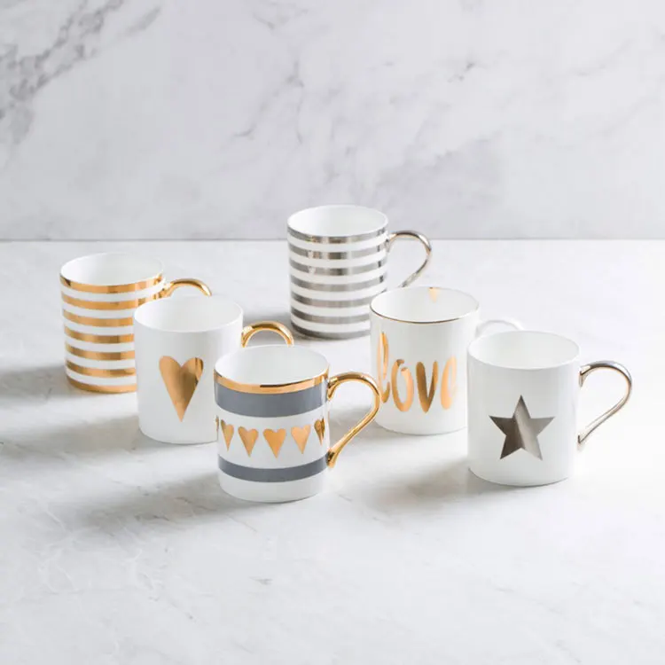 Flawless Ceramic Coffee Cups and Mugs Gold Painting Porcelain Water Mug Drinkware Tools