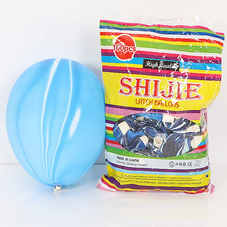 Amazon Hot Sale 10 Inch Colorful Latex 2.3g Baby Shower Birthday Party Wedding Decoration Agate Marble Striped Balloons